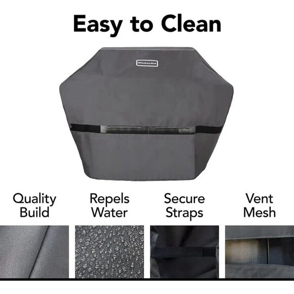 KitchenAid 700-0745A 56-inch x 23-inch Gas Grill Cover, Grey - Picture 2 of 8